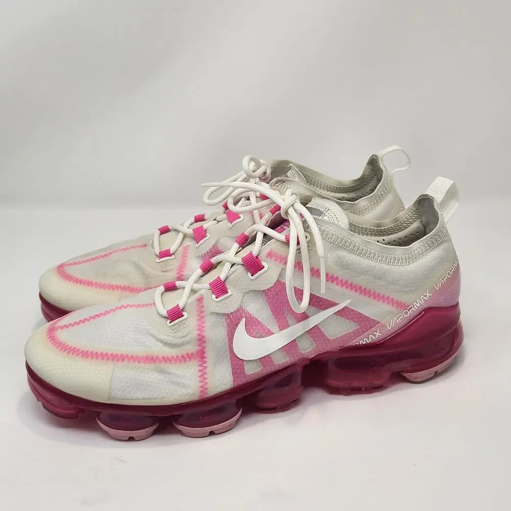 Nike Air VaporMax 2019 Running Athletic Shoes Sneakers Women Size 10 Pink White - Picture 5 of 10